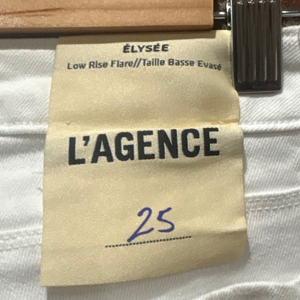 NWT L'AGENCE Elysee White Low Rise Flare Jeans Size 25 - Picture 5 of 6
